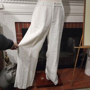 Lauren Ralph Lauren White Baggy Trousers Wide Leg Pants Womens 16